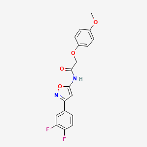 molecular formula C18H14F2N2O4 B11356976 N-[3-(3,4-difluorophenyl)isoxazol-5-yl]-2-(4-methoxyphenoxy)acetamide 