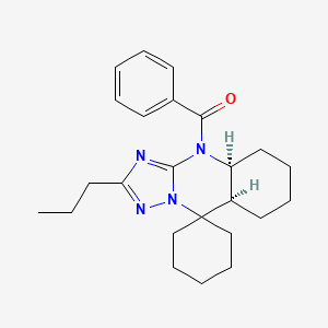 molecular formula C24H32N4O B11356986 4-Benzoyl-2-propyl-4A,5,6,7,8,8A-hexahydro-4H-spiro[[1,2,4]triazolo[3,2-B]quinazoline-9,1'-cyclohexane] CAS No. 1217810-27-9