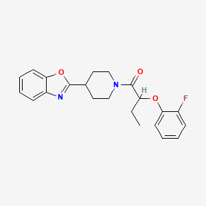 molecular formula C22H23FN2O3 B11357000 1-[4-(1,3-Benzoxazol-2-yl)piperidin-1-yl]-2-(2-fluorophenoxy)butan-1-one 