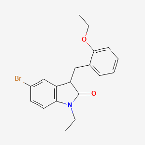 molecular formula C19H20BrNO2 B11357006 5-bromo-3-(2-ethoxybenzyl)-1-ethyl-1,3-dihydro-2H-indol-2-one 