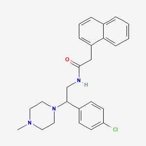 molecular formula C25H28ClN3O B11357022 N-[2-(4-chlorophenyl)-2-(4-methylpiperazin-1-yl)ethyl]-2-(naphthalen-1-yl)acetamide 