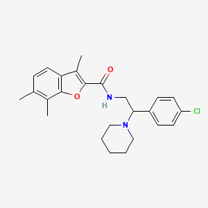 N-[2-(4-chlorophenyl)-2-(piperidin-1-yl)ethyl]-3,6,7-trimethyl-1-benzofuran-2-carboxamide