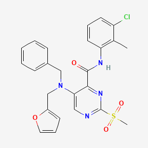 5-[benzyl(furan-2-ylmethyl)amino]-N-(3-chloro-2-methylphenyl)-2-(methylsulfonyl)pyrimidine-4-carboxamide