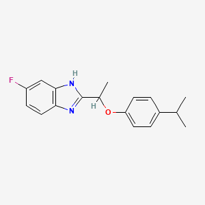 molecular formula C18H19FN2O B11357032 5-fluoro-2-{1-[4-(propan-2-yl)phenoxy]ethyl}-1H-benzimidazole 