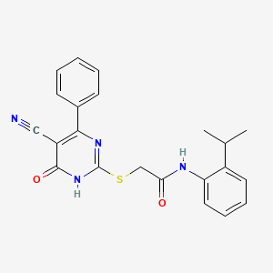 2-[(5-cyano-6-oxo-4-phenyl-1,6-dihydropyrimidin-2-yl)sulfanyl]-N-[2-(propan-2-yl)phenyl]acetamide