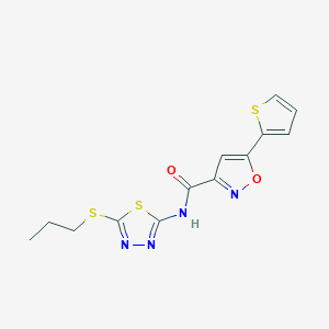 N-[5-(propylsulfanyl)-1,3,4-thiadiazol-2-yl]-5-(thiophen-2-yl)-1,2-oxazole-3-carboxamide