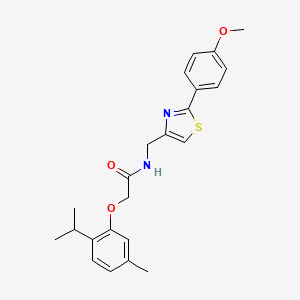 molecular formula C23H26N2O3S B11357070 N-{[2-(4-methoxyphenyl)-1,3-thiazol-4-yl]methyl}-2-[5-methyl-2-(propan-2-yl)phenoxy]acetamide 