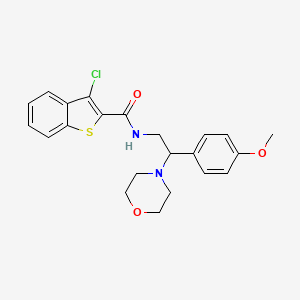 molecular formula C22H23ClN2O3S B11357081 3-chloro-N-[2-(4-methoxyphenyl)-2-(morpholin-4-yl)ethyl]-1-benzothiophene-2-carboxamide 