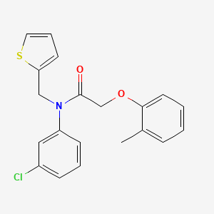 molecular formula C20H18ClNO2S B11357089 N-(3-chlorophenyl)-2-(2-methylphenoxy)-N-(thiophen-2-ylmethyl)acetamide 