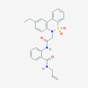 N-allyl-2-{[(9-ethyl-5,5-dioxido-6H-dibenzo[c,e][1,2]thiazin-6-yl)acetyl]amino}benzamide