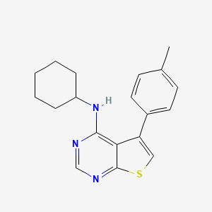 molecular formula C19H21N3S B11357130 N-cyclohexyl-5-(4-methylphenyl)thieno[2,3-d]pyrimidin-4-amine 