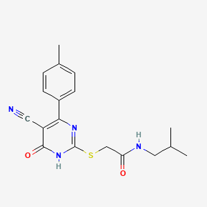 2-{[5-Cyano-4-(4-methylphenyl)-6-oxo-1,6-dihydropyrimidin-2-YL]sulfanyl}-N-(2-methylpropyl)acetamide