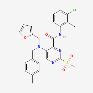 N-(3-chloro-2-methylphenyl)-5-[(furan-2-ylmethyl)(4-methylbenzyl)amino]-2-(methylsulfonyl)pyrimidine-4-carboxamide