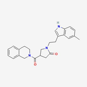 molecular formula C25H27N3O2 B11357188 4-(3,4-dihydroisoquinolin-2(1H)-ylcarbonyl)-1-[2-(5-methyl-1H-indol-3-yl)ethyl]pyrrolidin-2-one 