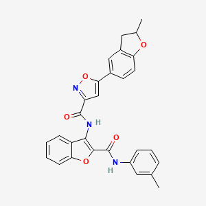 5-(2-methyl-2,3-dihydro-1-benzofuran-5-yl)-N-{2-[(3-methylphenyl)carbamoyl]-1-benzofuran-3-yl}-1,2-oxazole-3-carboxamide