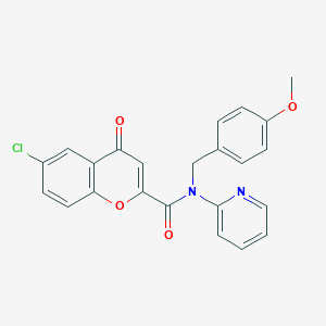 6-chloro-N-(4-methoxybenzyl)-4-oxo-N-(pyridin-2-yl)-4H-chromene-2-carboxamide