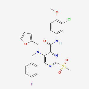 N-(3-chloro-4-methoxyphenyl)-5-[(4-fluorobenzyl)(furan-2-ylmethyl)amino]-2-(methylsulfonyl)pyrimidine-4-carboxamide