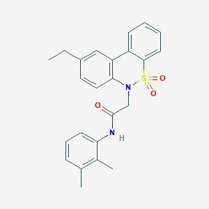 molecular formula C24H24N2O3S B11357230 N-(2,3-dimethylphenyl)-2-(9-ethyl-5,5-dioxido-6H-dibenzo[c,e][1,2]thiazin-6-yl)acetamide 