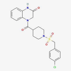 4-({1-[(4-chlorobenzyl)sulfonyl]piperidin-4-yl}carbonyl)-3,4-dihydroquinoxalin-2(1H)-one