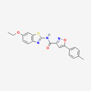 molecular formula C20H17N3O3S B11357280 N-(6-ethoxy-1,3-benzothiazol-2-yl)-5-(4-methylphenyl)-1,2-oxazole-3-carboxamide 