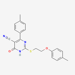 2-{[2-(4-Methylphenoxy)ethyl]sulfanyl}-4-(4-methylphenyl)-6-oxo-1,6-dihydropyrimidine-5-carbonitrile