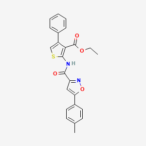 molecular formula C24H20N2O4S B11357287 Ethyl 2-({[5-(4-methylphenyl)-1,2-oxazol-3-yl]carbonyl}amino)-4-phenylthiophene-3-carboxylate 