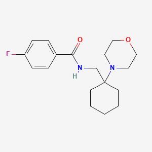 molecular formula C18H25FN2O2 B11357297 4-fluoro-N-{[1-(morpholin-4-yl)cyclohexyl]methyl}benzamide 