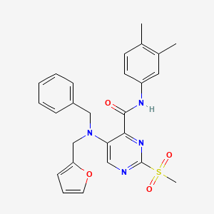 5-[benzyl(furan-2-ylmethyl)amino]-N-(3,4-dimethylphenyl)-2-(methylsulfonyl)pyrimidine-4-carboxamide