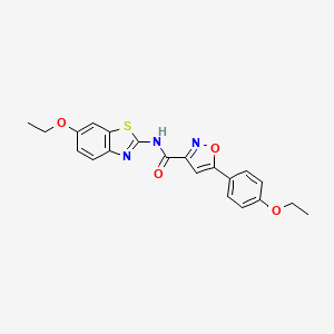 molecular formula C21H19N3O4S B11357309 N-(6-ethoxy-1,3-benzothiazol-2-yl)-5-(4-ethoxyphenyl)-1,2-oxazole-3-carboxamide 