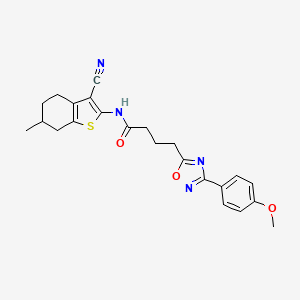 N-(3-cyano-6-methyl-4,5,6,7-tetrahydro-1-benzothiophen-2-yl)-4-[3-(4-methoxyphenyl)-1,2,4-oxadiazol-5-yl]butanamide