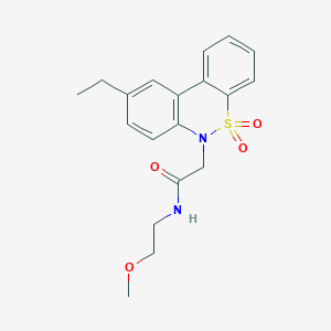 molecular formula C19H22N2O4S B11357317 2-(9-ethyl-5,5-dioxido-6H-dibenzo[c,e][1,2]thiazin-6-yl)-N-(2-methoxyethyl)acetamide 