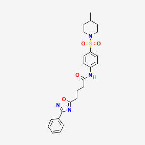 N-{4-[(4-methylpiperidin-1-yl)sulfonyl]phenyl}-4-(3-phenyl-1,2,4-oxadiazol-5-yl)butanamide