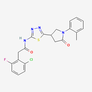 2-(2-chloro-6-fluorophenyl)-N-{5-[1-(2-methylphenyl)-5-oxopyrrolidin-3-yl]-1,3,4-thiadiazol-2-yl}acetamide