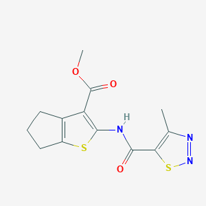 molecular formula C13H13N3O3S2 B11357348 methyl 2-{[(4-methyl-1,2,3-thiadiazol-5-yl)carbonyl]amino}-5,6-dihydro-4H-cyclopenta[b]thiophene-3-carboxylate 