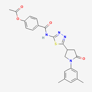 4-({5-[1-(3,5-Dimethylphenyl)-5-oxopyrrolidin-3-yl]-1,3,4-thiadiazol-2-yl}carbamoyl)phenyl acetate