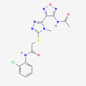 2-({5-[4-(acetylamino)-1,2,5-oxadiazol-3-yl]-4-methyl-4H-1,2,4-triazol-3-yl}sulfanyl)-N-(2-chlorophenyl)acetamide