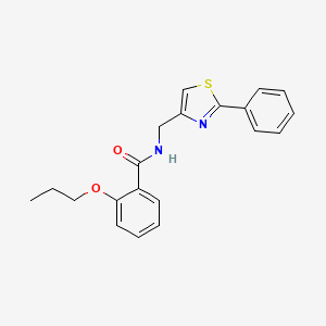 molecular formula C20H20N2O2S B11357387 N-[(2-phenyl-1,3-thiazol-4-yl)methyl]-2-propoxybenzamide 