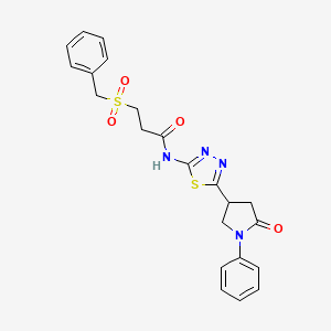 3-(benzylsulfonyl)-N-[5-(5-oxo-1-phenylpyrrolidin-3-yl)-1,3,4-thiadiazol-2-yl]propanamide