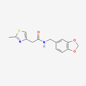 N-(1,3-benzodioxol-5-ylmethyl)-2-(2-methyl-1,3-thiazol-4-yl)acetamide