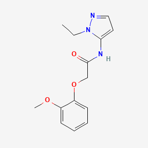 molecular formula C14H17N3O3 B11357424 N-(1-ethyl-1H-pyrazol-5-yl)-2-(2-methoxyphenoxy)acetamide 