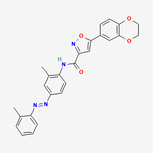 5-(2,3-dihydro-1,4-benzodioxin-6-yl)-N-{2-methyl-4-[(E)-(2-methylphenyl)diazenyl]phenyl}-1,2-oxazole-3-carboxamide