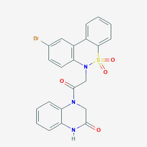 4-[(9-Bromo-5,5-dioxido-6H-dibenzo[C,E][1,2]thiazin-6-YL)acetyl]-3,4-dihydro-2(1H)-quinoxalinone