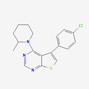 1-[5-(4-Chlorophenyl)thieno[2,3-d]pyrimidin-4-yl]-2-methylpiperidine