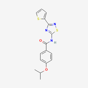 molecular formula C16H15N3O2S2 B11357497 4-(propan-2-yloxy)-N-[3-(thiophen-2-yl)-1,2,4-thiadiazol-5-yl]benzamide 