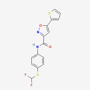 N-{4-[(difluoromethyl)sulfanyl]phenyl}-5-(thiophen-2-yl)-1,2-oxazole-3-carboxamide