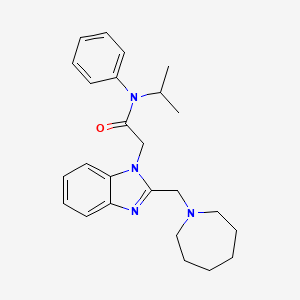 molecular formula C25H32N4O B11357515 2-[2-(azepan-1-ylmethyl)-1H-benzimidazol-1-yl]-N-phenyl-N-(propan-2-yl)acetamide 