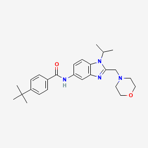 molecular formula C26H34N4O2 B11357528 4-tert-butyl-N-[2-(morpholin-4-ylmethyl)-1-(propan-2-yl)-1H-benzimidazol-5-yl]benzamide 