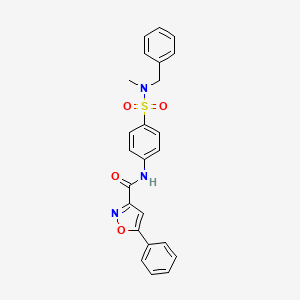 molecular formula C24H21N3O4S B11357534 N-{4-[benzyl(methyl)sulfamoyl]phenyl}-5-phenyl-1,2-oxazole-3-carboxamide 