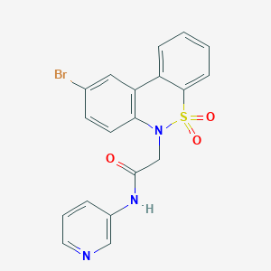 molecular formula C19H14BrN3O3S B11357569 2-(9-Bromo-5,5-dioxido-6H-dibenzo[C,E][1,2]thiazin-6-YL)-N-(3-pyridinyl)acetamide 