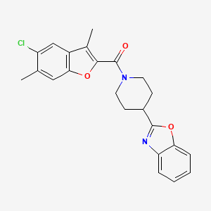 molecular formula C23H21ClN2O3 B11357574 [4-(1,3-Benzoxazol-2-yl)piperidin-1-yl](5-chloro-3,6-dimethyl-1-benzofuran-2-yl)methanone 